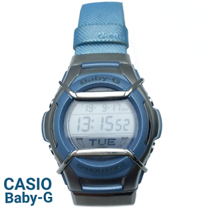 Casio horlogeband 10069757 Leder Blauw 20mm 